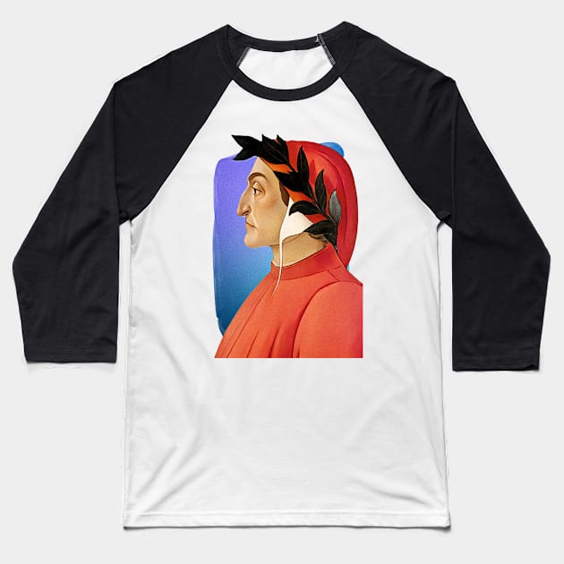 Italian Poet Dante Alighieri illustration Baseball T-Shirt by Litstoy 